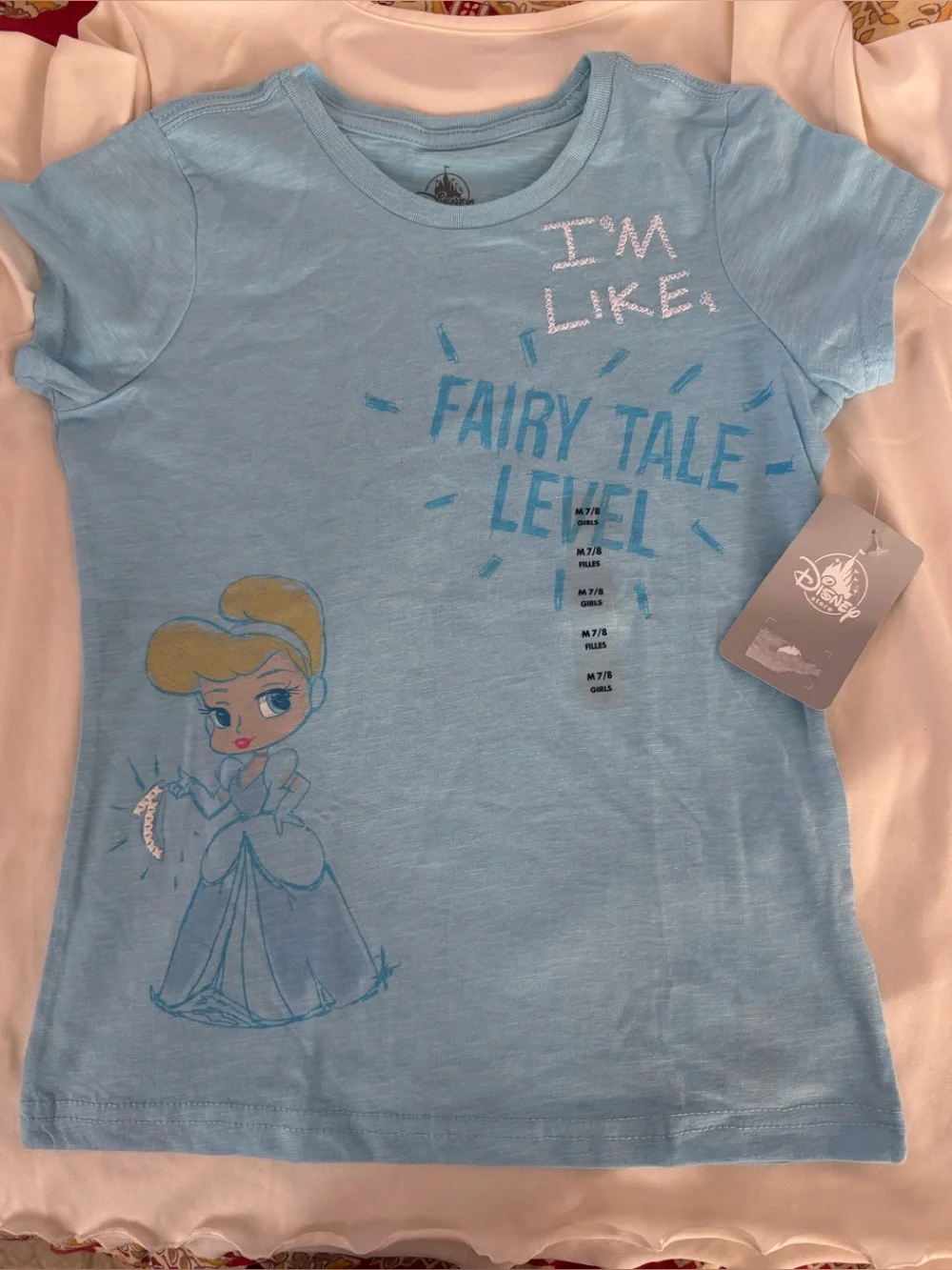 NWT:Disney L. Blue 'I'm Like (embroidered) FairyTale Level' Graphic Tee; Sz:7/8.